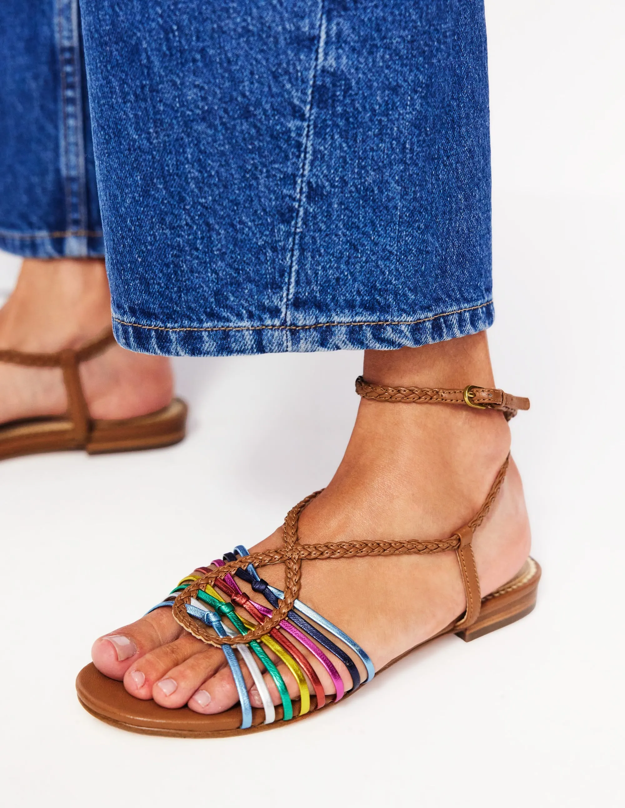 Multi Strap Flat Sandal-Multi