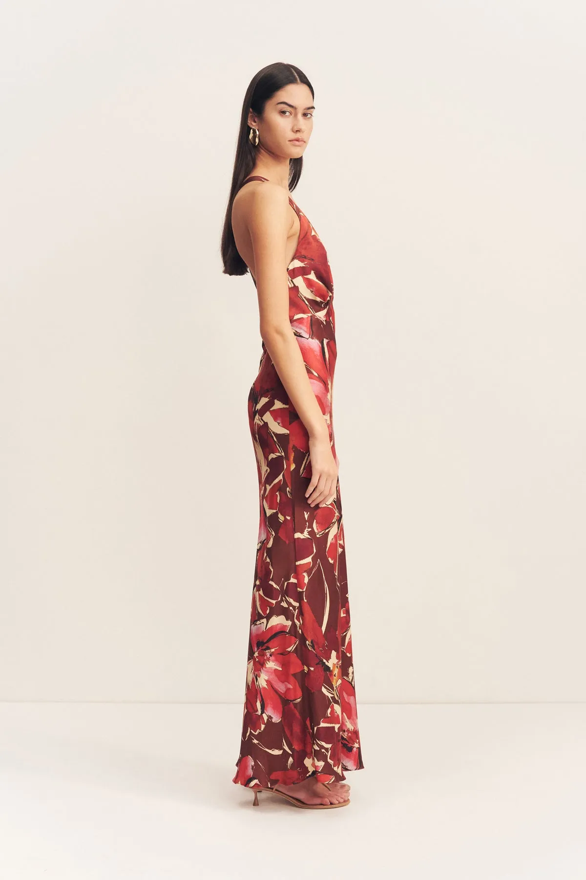 NOLITA PLUNGED CROSS BACK MAXI DRESS