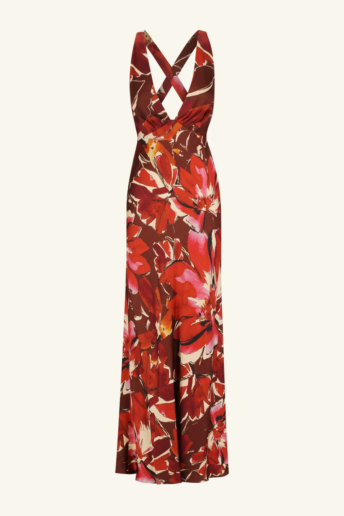 NOLITA PLUNGED CROSS BACK MAXI DRESS