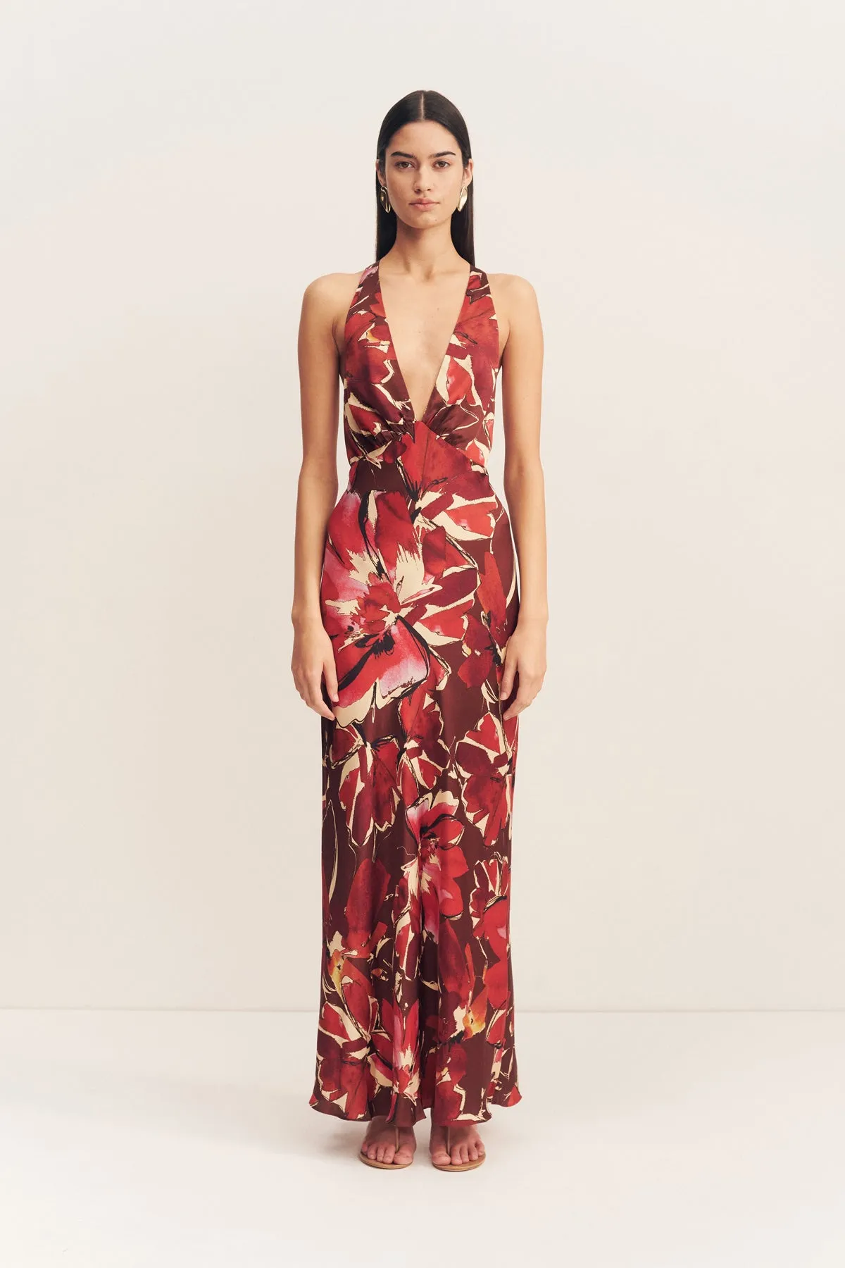 NOLITA PLUNGED CROSS BACK MAXI DRESS