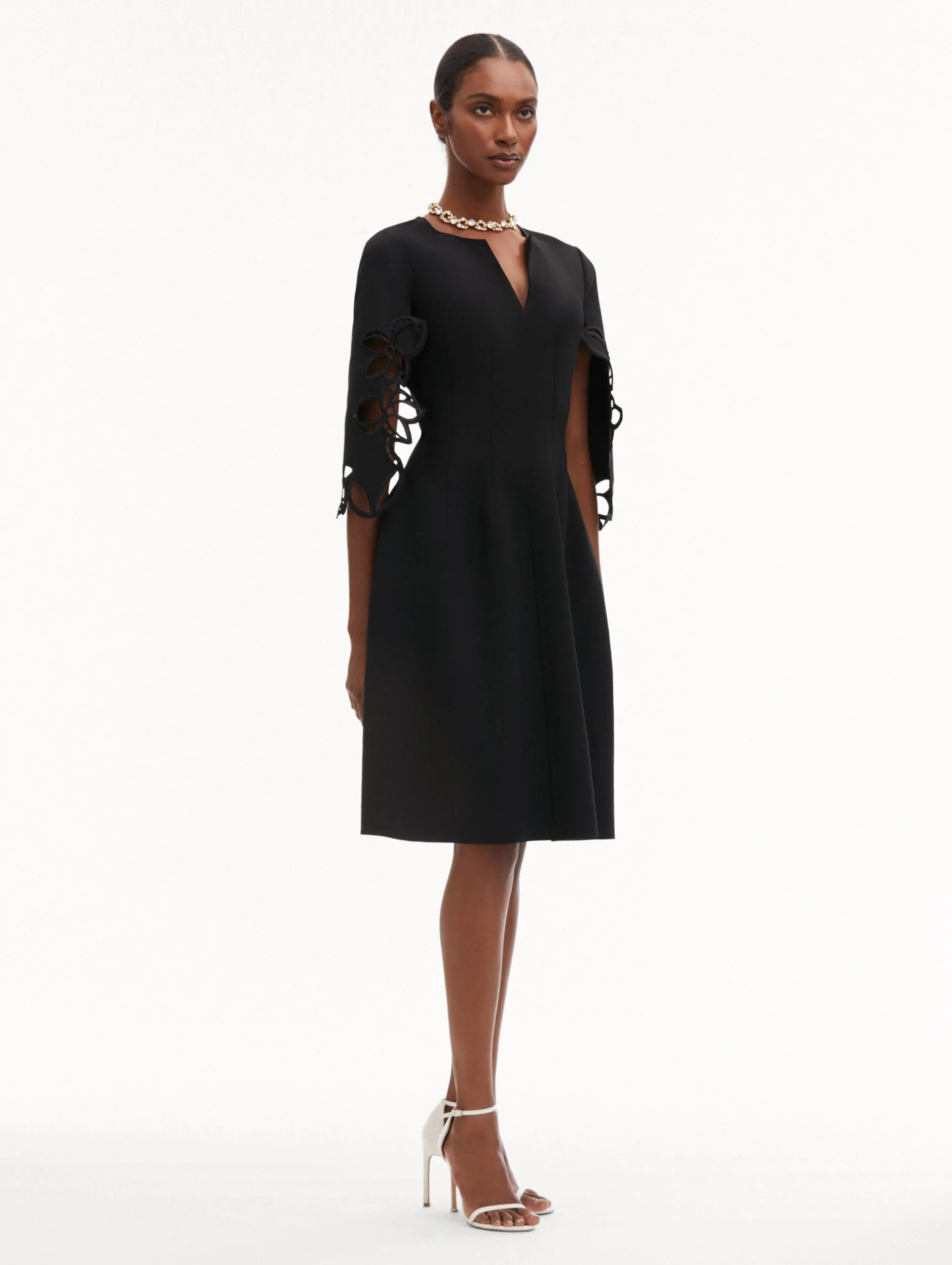 Orchid Sleeve Split Neck Dress