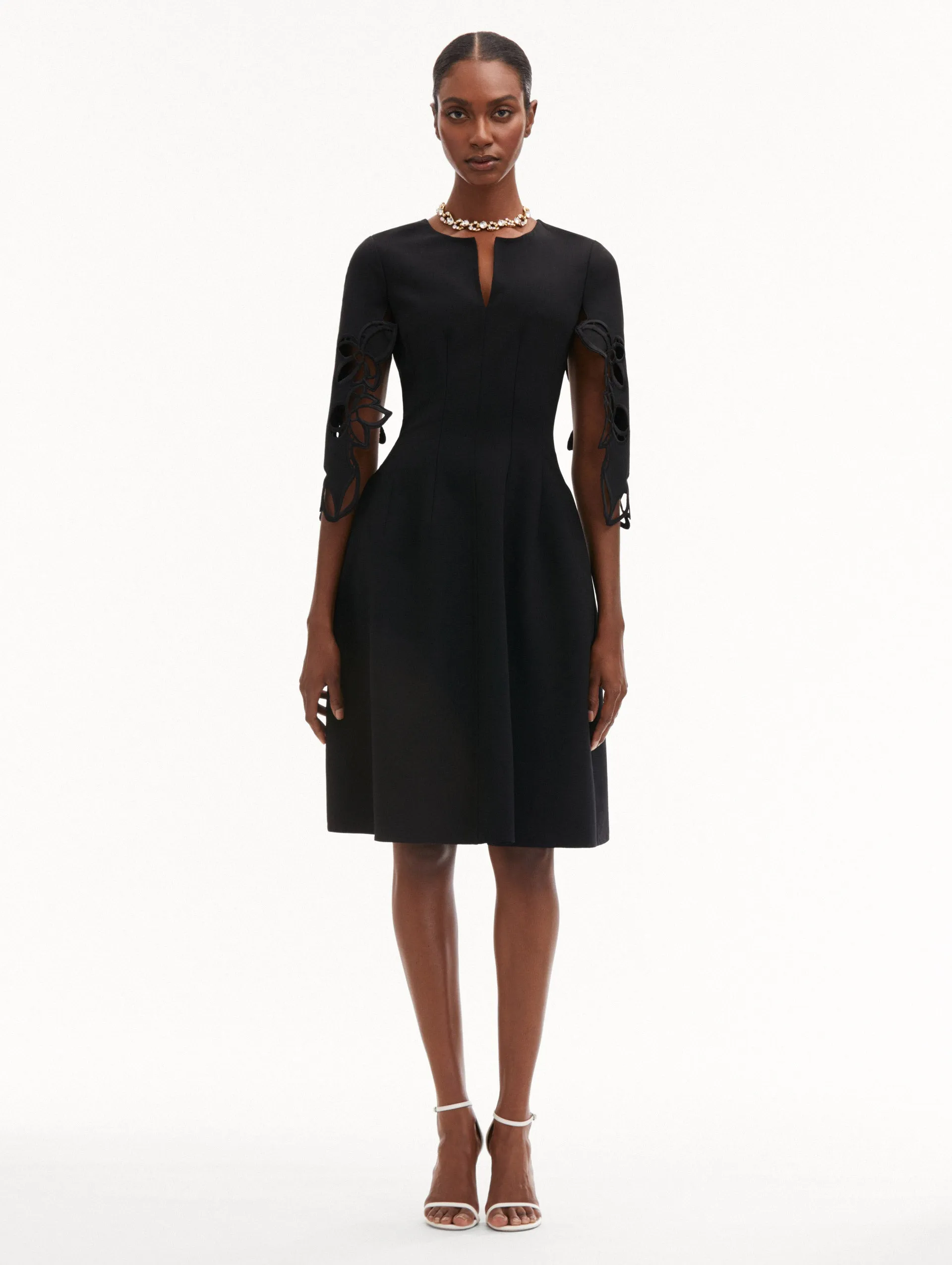 Orchid Sleeve Split Neck Dress