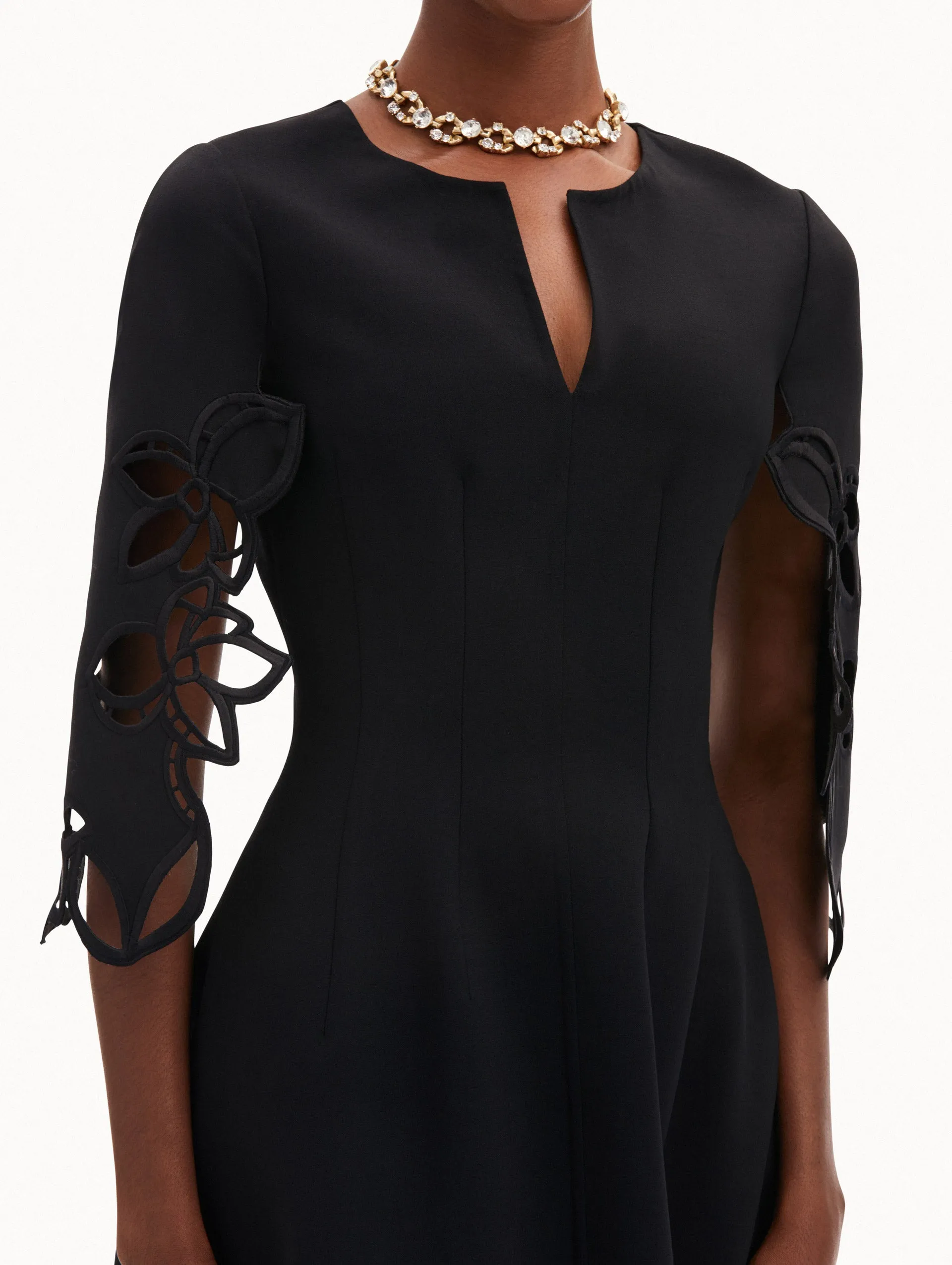 Orchid Sleeve Split Neck Dress