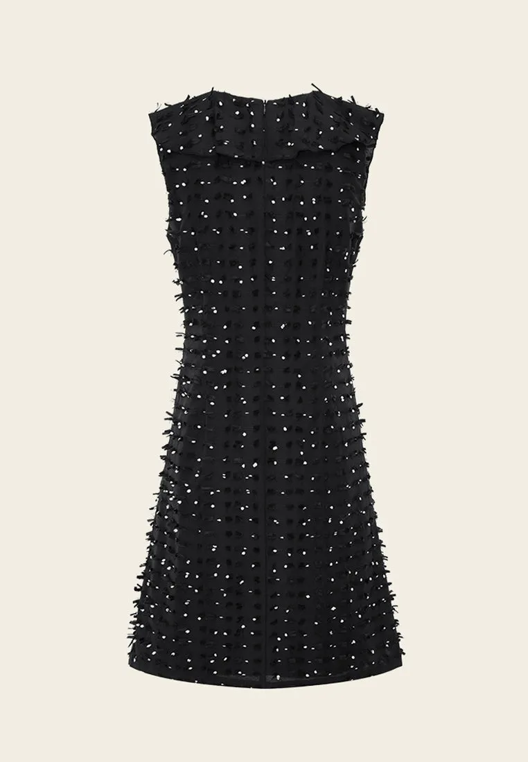 Patchwork Jacquard Sleeveless Mini Dress