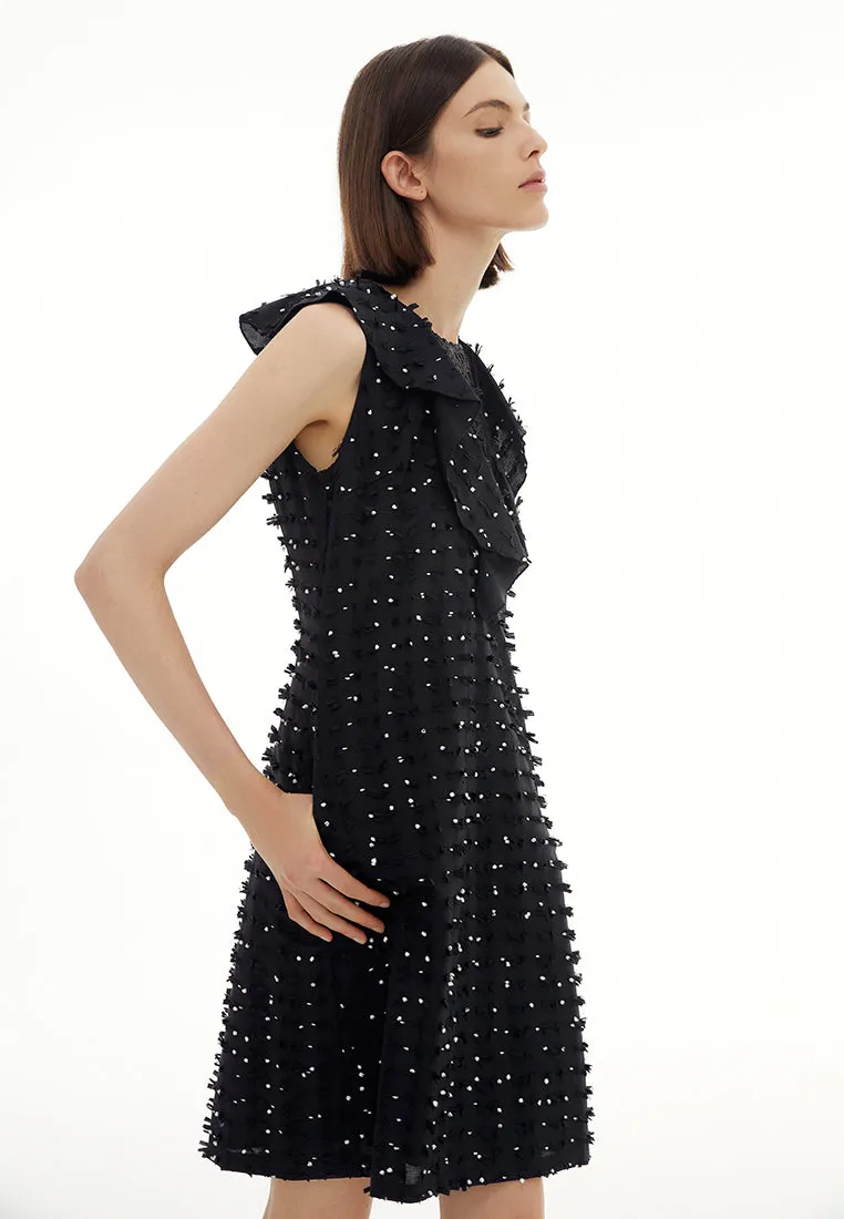 Patchwork Jacquard Sleeveless Mini Dress
