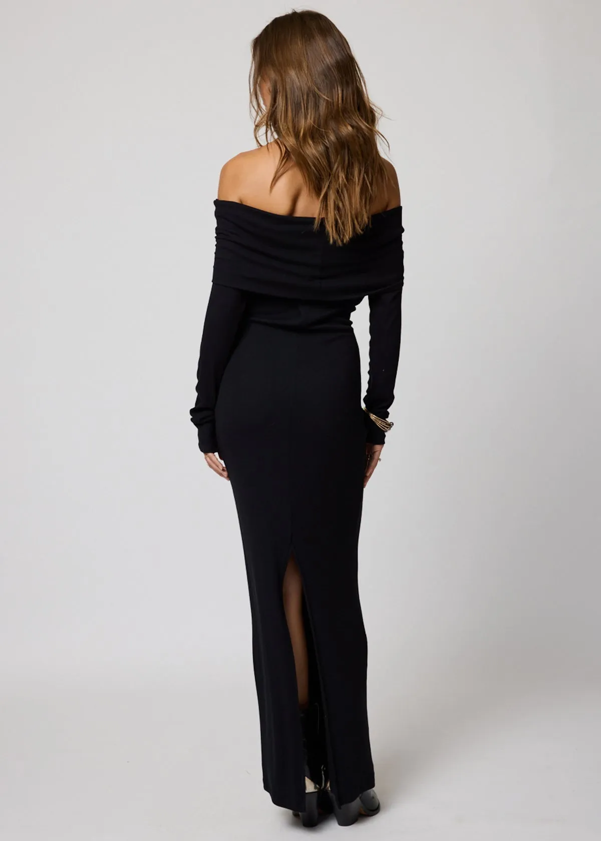 RIB LONG SLEEVE PALOMA MAXI DRESS