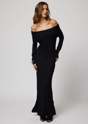 RIB LONG SLEEVE PALOMA MAXI DRESS