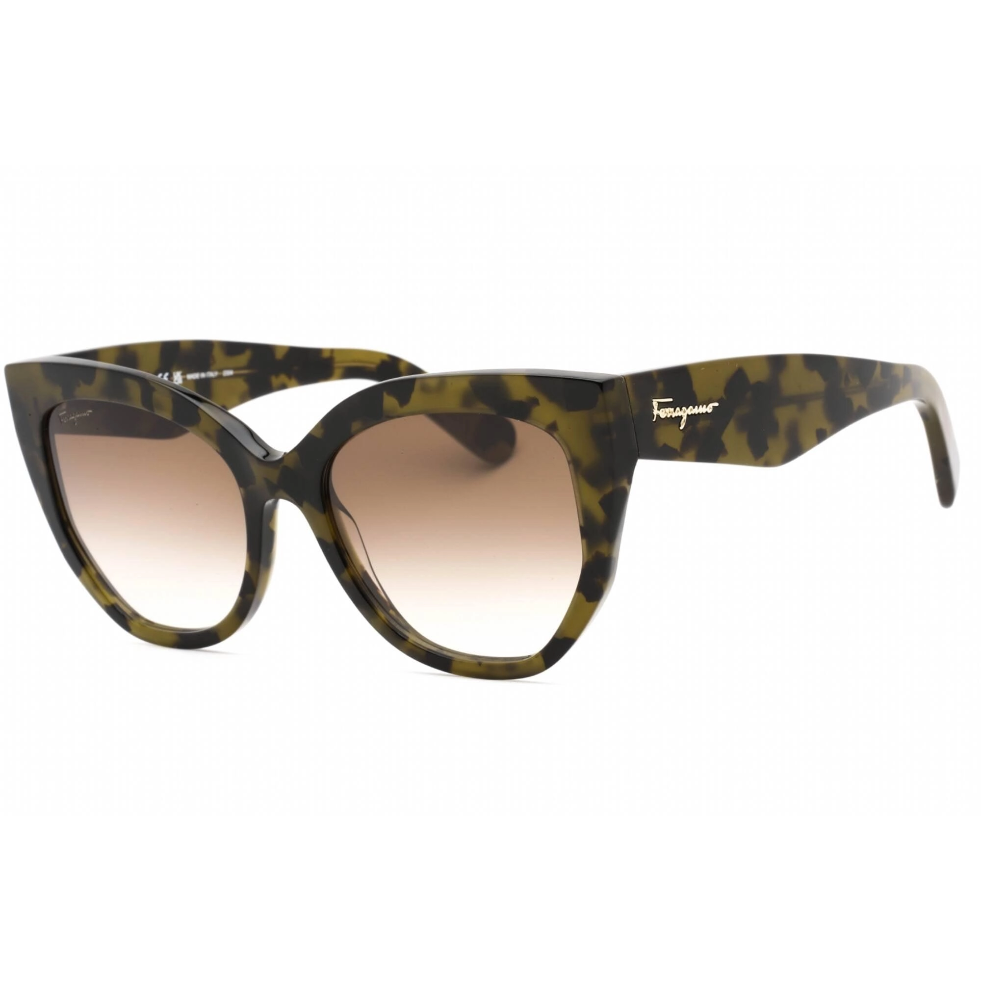 Salvatore Ferragamo Women's Sunglasses - Tortoise Green Cat Eye Frame | SF1061S 246