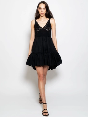 Short Dress with Black Knitted Top