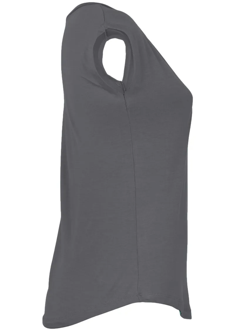 Simple Top V-neck Dark Grey