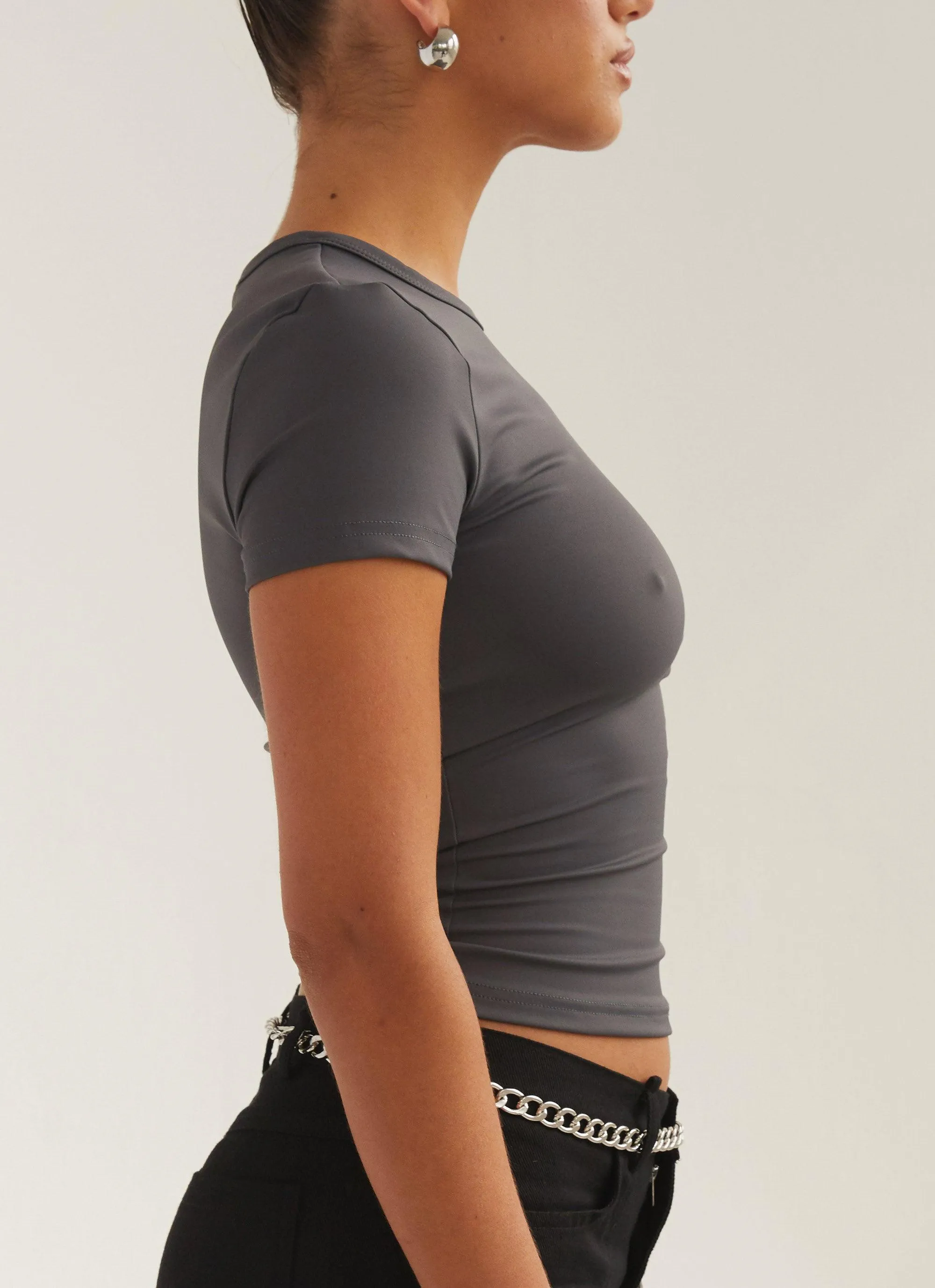 Solidify Me Baby Tee - Gunmetal Grey