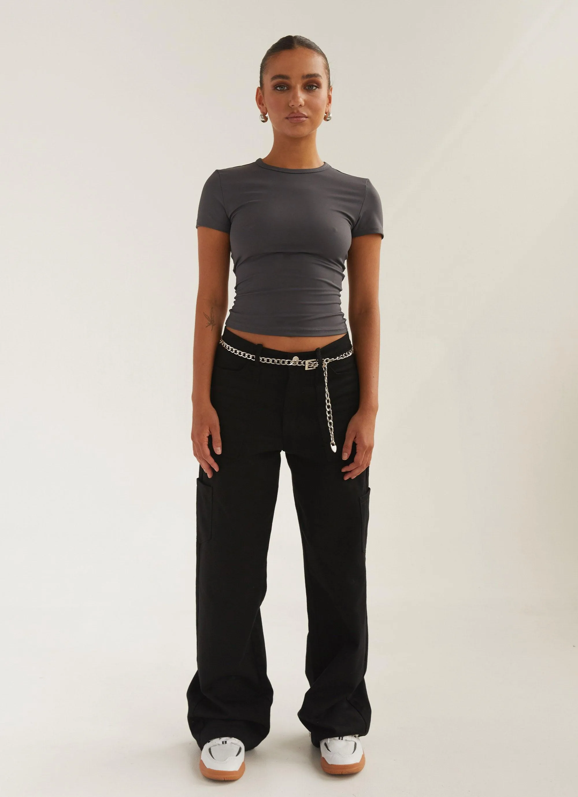Solidify Me Baby Tee - Gunmetal Grey