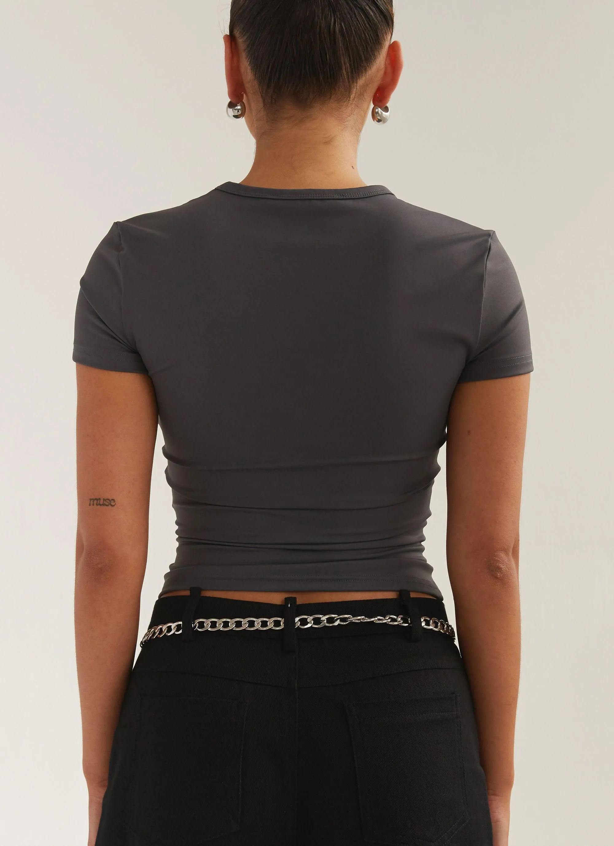 Solidify Me Baby Tee - Gunmetal Grey