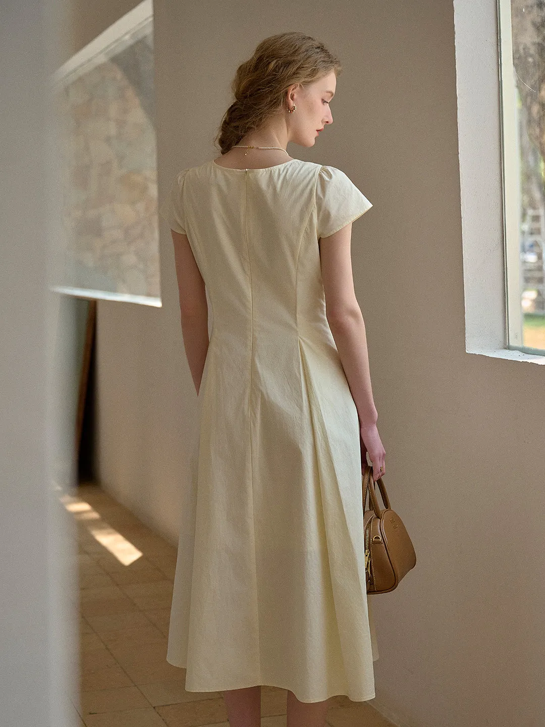 Sylvia Simple Square Neck 100% Cotton Dress