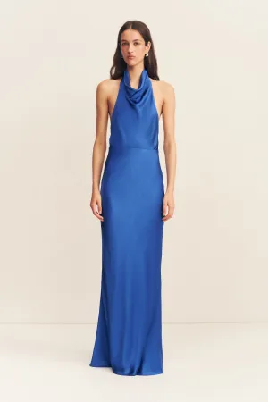TATUM HIGH COWL OPEN BACK MAXI DRESS - ULTRAMARINE