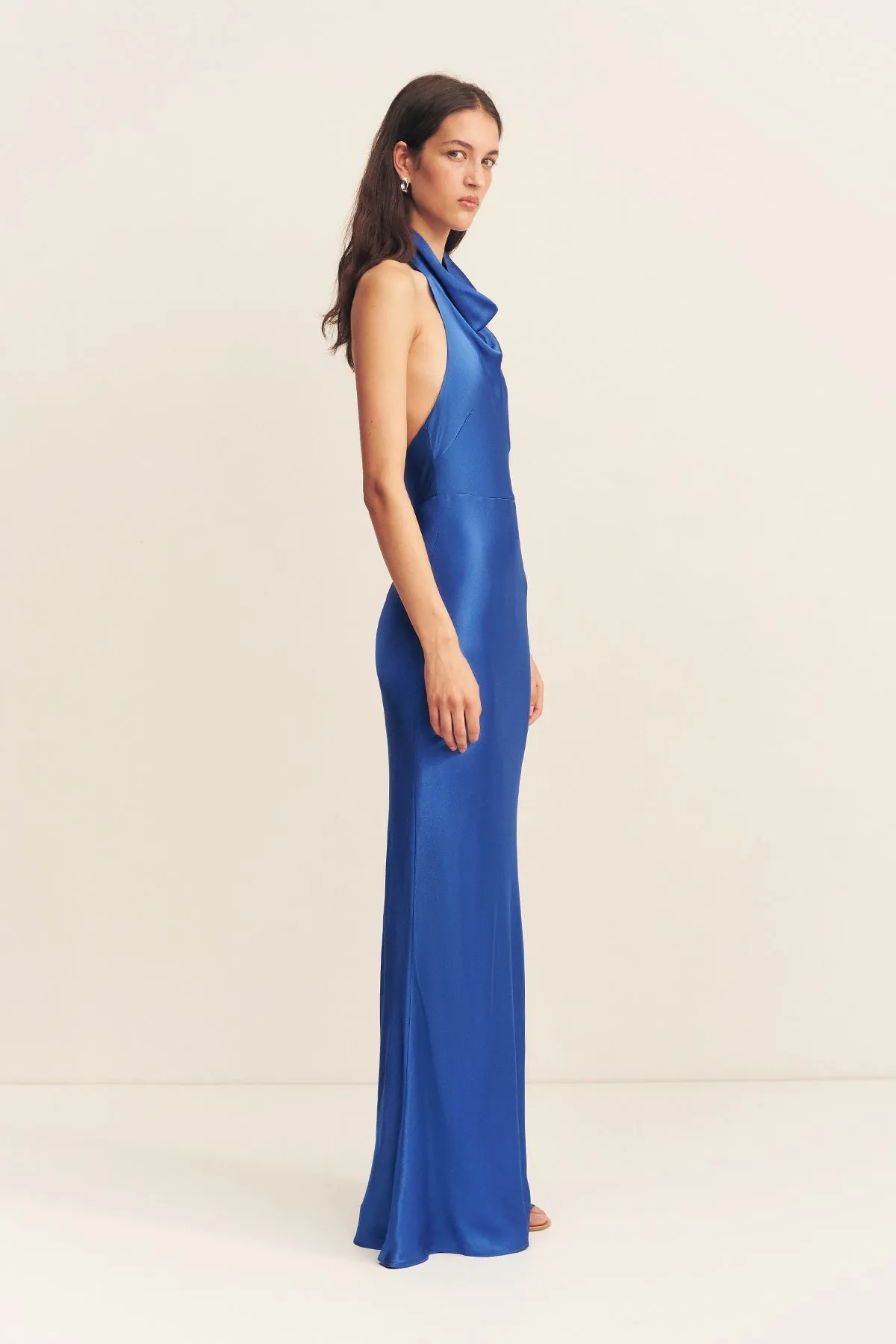 TATUM HIGH COWL OPEN BACK MAXI DRESS - ULTRAMARINE