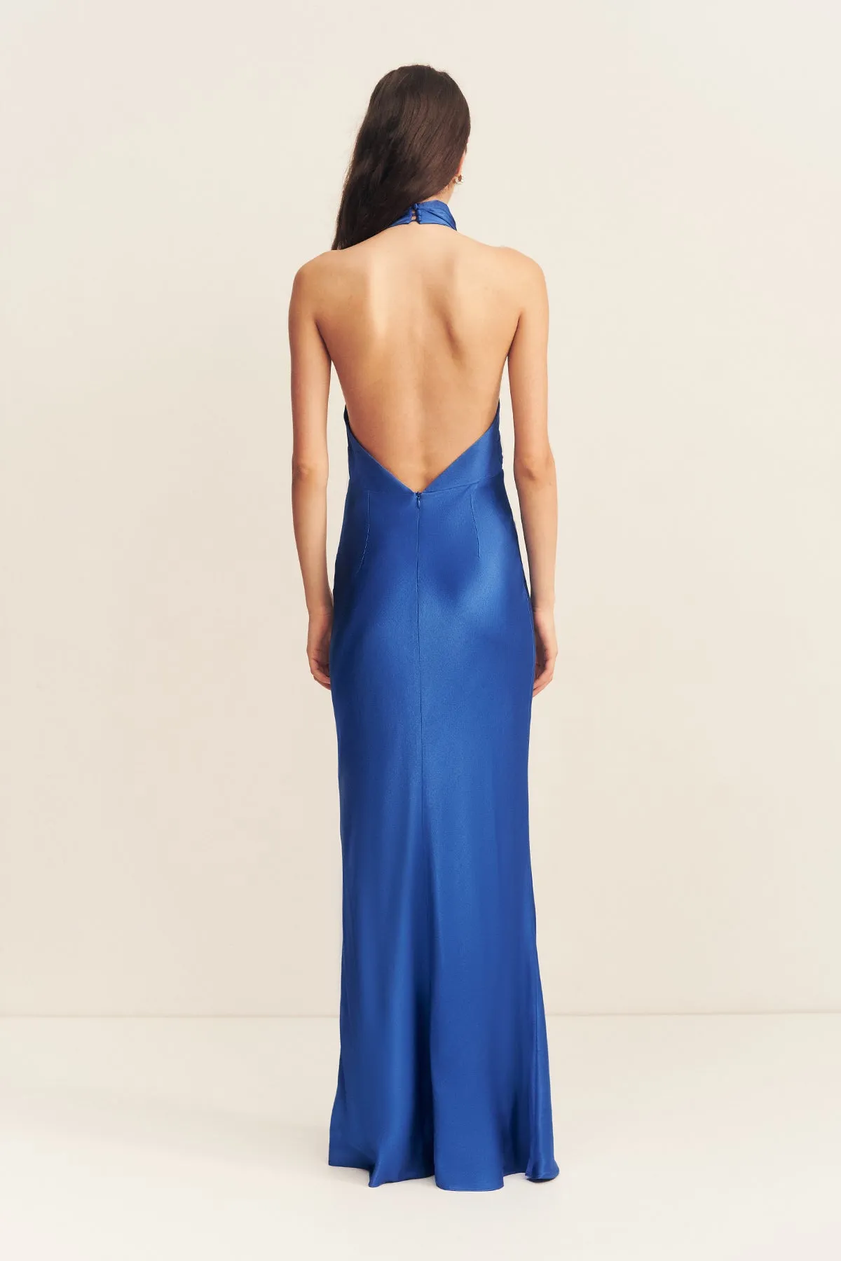 TATUM HIGH COWL OPEN BACK MAXI DRESS - ULTRAMARINE