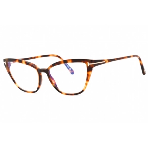 Tom Ford Women's Eyeglasses - Blonde Havana Plastic Cat Eye Shape Frame | FT5825-B 053