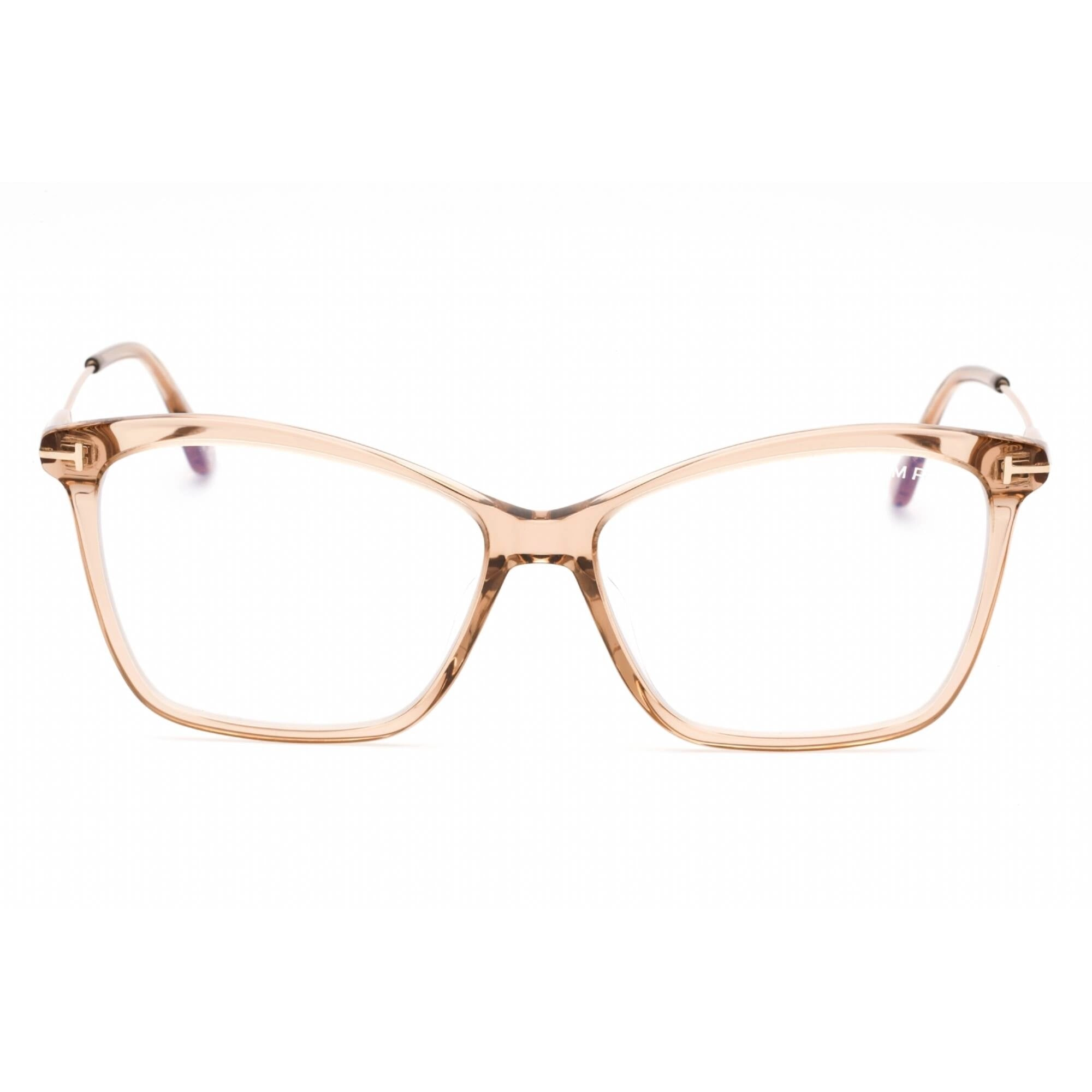 Tom Ford Women's Eyeglasses - Shiny Light Brown Plastic Cat Eye Frame | FT5687-F-B 045