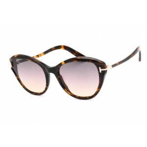 Tom Ford Women's Sunglasses - Colored Havana Plastic Cat Eye Shape Frame | FT0850 55B