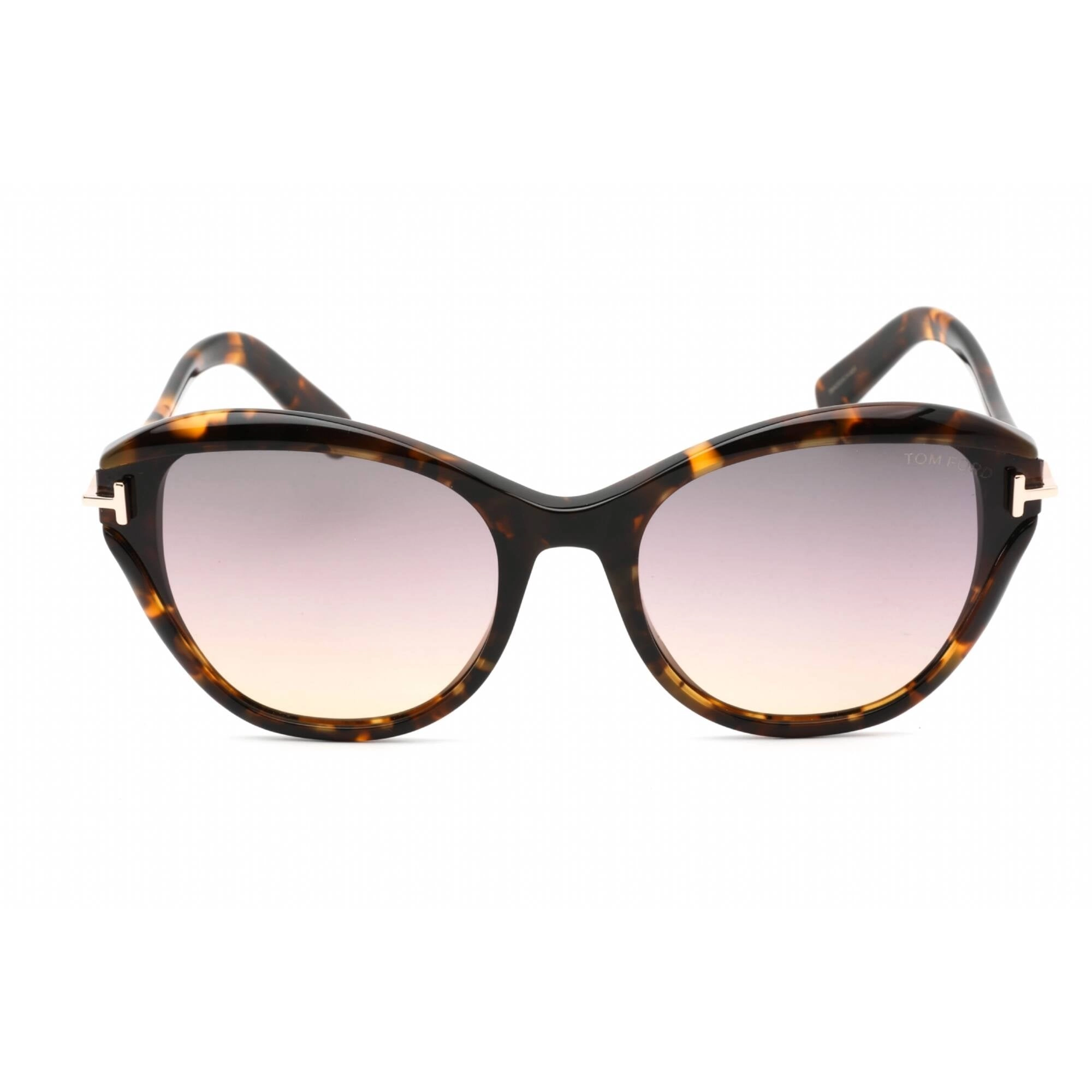 Tom Ford Women's Sunglasses - Colored Havana Plastic Cat Eye Shape Frame | FT0850 55B