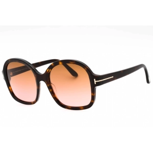 Tom Ford Women's Sunglasses - Dark Havana Oval Full Rim Frame Brown Lens | FT1034 52F