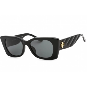 Tory Burch Women's Sunglasses - Black Rectangular Frame Grey Lens | 0TY7189U 170987