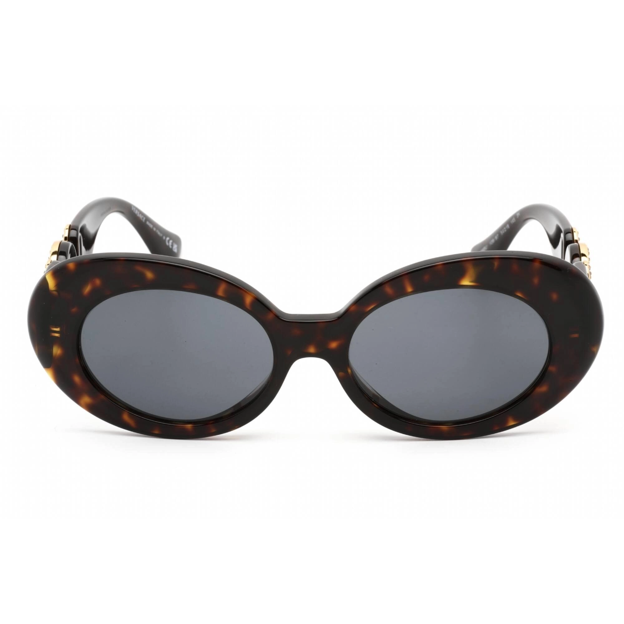 Versace Women's Sunglasses - Full Rim Dark Havana Oval Shape Frame | VE4426BU 108/87