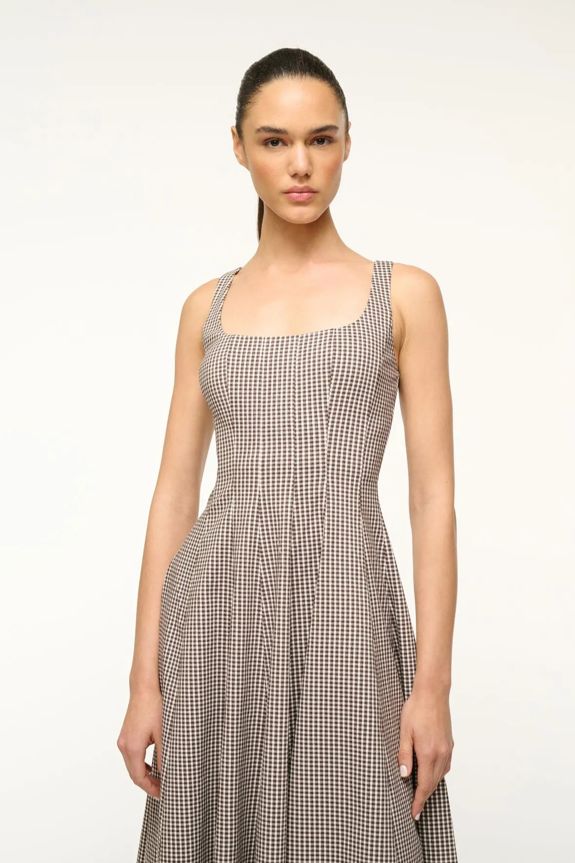 WELLS DRESS | DARK CHOCOLATE MICRO CHECK