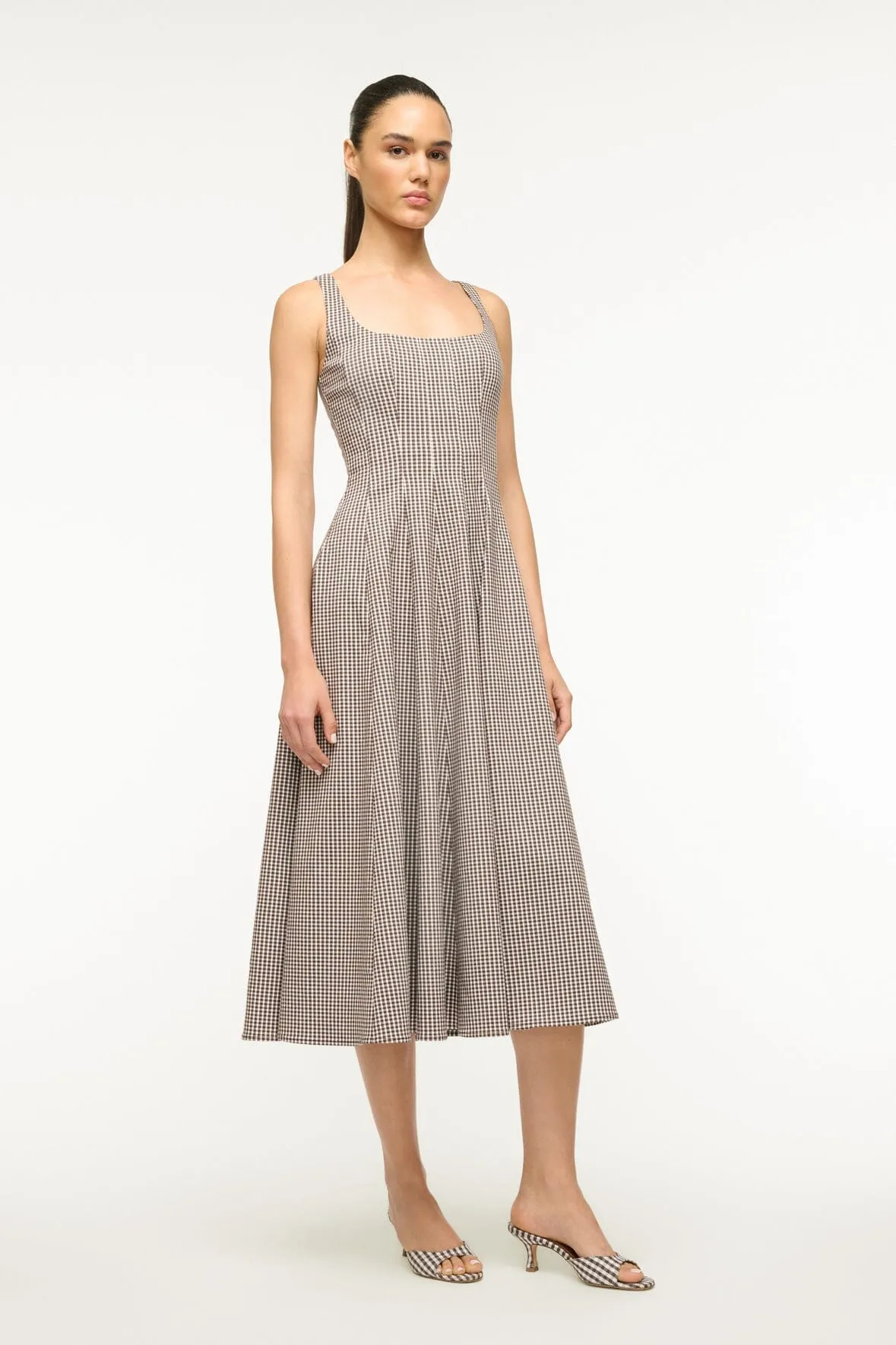 WELLS DRESS | DARK CHOCOLATE MICRO CHECK
