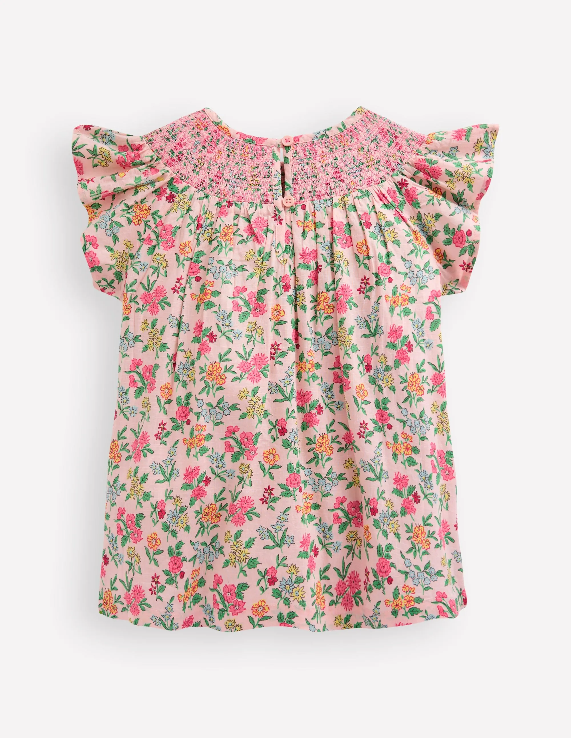 Woven Smocked Top-Chalk Pink Garden Ditsy