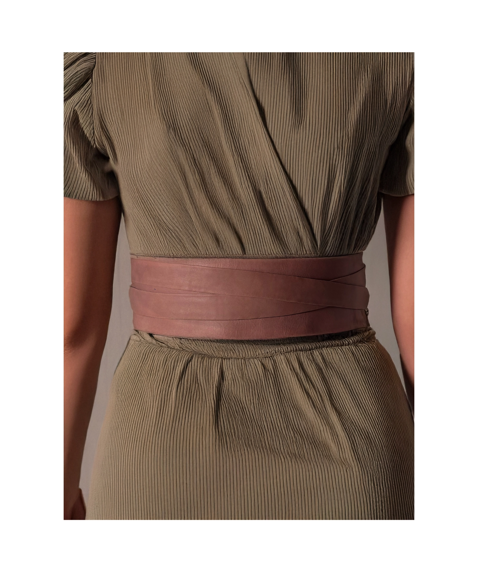 Wrap Leather Belt - Cinder Rose