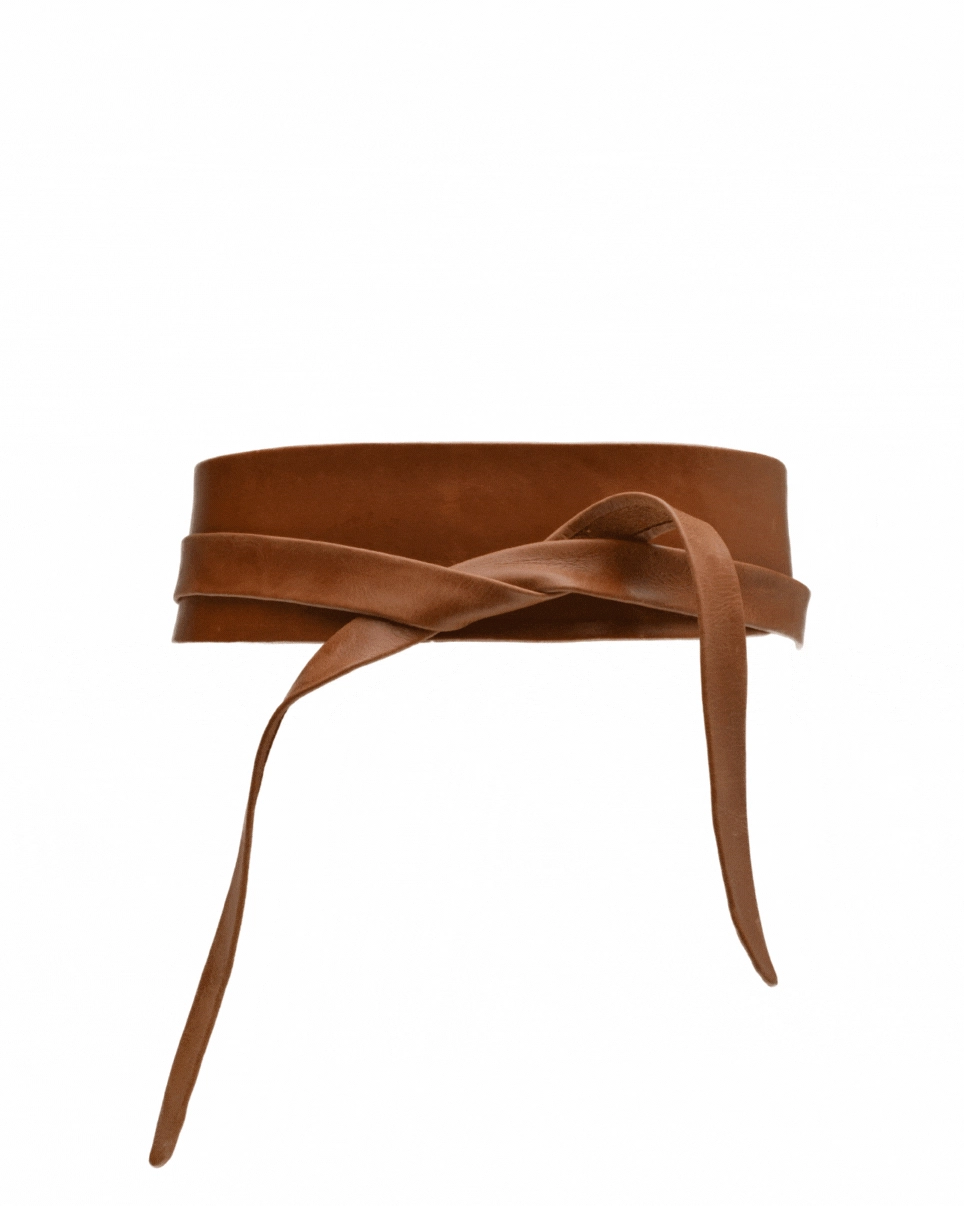 Wrap Leather Belt - Rose Shimmer